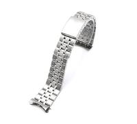 OXOLAMRIN cinturón de metal de acero inoxidable, Correa de repuesto de extremo curvado vintage de pulseras de acero inoxidable de 17 mm y 19 mm(Silver,17mm)