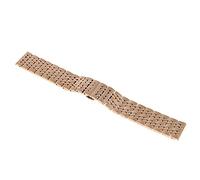 OXOLAMRIN cinturón de metal de acero inoxidable, Pulsera de acero inoxidable de 18 mm, 20 mm, 22 mm, correa de reloj, extremo curvo, enlace sólido, pulsera de oro rosa(18mm)