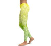 OXOLAMRIN Leggings de Yoga, Leggings de Yoga Fitness Mujer Multicolor, Tallas Multiple(Yellow to Green,XL)