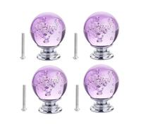 OXOLAMRIN Manija de cristal para puerta,pomos para armarios, Paquete de 8 tiradores redondos cristal multicolor for cajones y armarios(Purple)