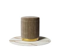 OXOLAMRIN Taburete para tocador, reposapiés, Puf otomano de Almacenamiento con Estructura Madera, tapizado en Franela, Tapa abatible y diseño Plegable. Multicolor(Chestnut Brown)