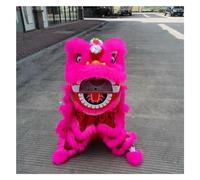 OXOLAMRIN Traje tradicional chino para la danza del león, Disfraz de león y dragón 15 cm for danza del el, multicolor, for Festival Primavera chino al aire libre(Pink)