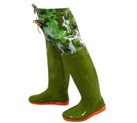 OXOLAMRIN Vadeadores de Cadera, vadeadores de Pesca, Vadeadores de Cadera Unisex, Impermeables, de PVC, con Suela de Tacos, Color Verde, Varias Tallas del Reino Unido.(9 UK)