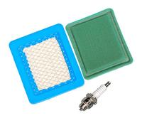 OxoxO 491588 Filtro de Aire con 271933 Pre Filtro y Bujía para Briggs & Stratton 625E 675ex Serie y Quantum 3,5 - 6,75 HP Bruto Empuje Cortacésped