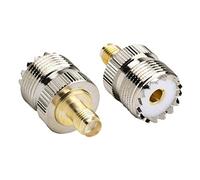 OxoxO SMA hembra a UHF hembra SO-239 SO239 Adaptador coaxial RF compatible con radios Baofeng UV5R y GT3-TP PL259 a antena de estación base (2 piezas)