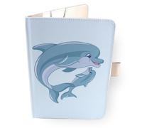 Oxrose Protector de cuaderno de salud para bebé - delfín - tamaño A5 15 x 21 cm - solapas para guardar ordenanzas