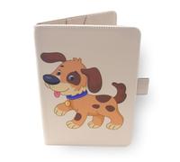 Oxrose Protector de cuaderno de salud para bebé - perro - tamaño A5 15 x 21 cm - solapas para guardar recetas, Cachorro marrón