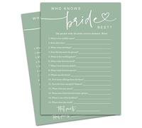 OXRUN Who Knows The Bridal Best, juegos de despedida de soltera verde mar, 30 elegantes juegos de boda para despedida de soltera, suministros de fiesta de compromiso - A05