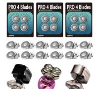 OXSITO Paquete de 12 cuchillas de repuesto Pro de 4 cabezales para maquinillas de afeitar Pitbulls Gold PRO, Silver PRO, Platinum PRO... Series, cuchillas de repuesto de precisión para aseo de cabeza