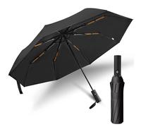 OXTXO Paraguas de Viaje Compacto con Protección UV UPF 50+ - Sombrilla Plegable con Revestimiento Negro - Apertura/Cierre Automático, 8 Varillas Reforzadas - Ligero 350g para Diario y Viajes