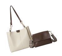 Oxtxuzdm 2 elegantes bolsas de poliuretano de inspiración retro para una construcción práctica y espaciosas bolsas de hombro interiores para debajo del aro, bolsa de trabajo de moda, White, One Size