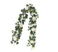 Oxtxuzdm Adorno realista de eucaliptos de 180 cm, con 60 flores, ideal para decoración de fiestas y eventos, tienda de exhibición de vegetación