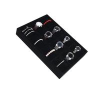 Oxtxuzdm Bandeja apilable de franela para reloj con almacenamiento de 12 secciones y diseño ligero fácil de usar para exhibición de joyas, soporte de exhibición de relojes de franela