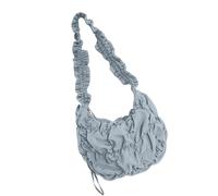 Oxtxuzdm Bolso de hombro plisado para mujer, gran capacidad, cruzado, nubes, color sólido, mensajeros, albóndigas para viajes, hombro de gran capacidad, color liso, Blue, One Size