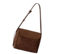 Oxtxuzdm Bolso de hombro retro de moda, espacioso, interior de gamuza, bolso cruzado con correa ajustable, resistente al desgaste, para el trabajo, viajes, moda, casual, desarmar, café, One Size