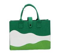 Oxtxuzdm Bolso de mano con bloques de color, bolsa de fieltro, bolsa de hombro para viajes, bolsa cruzada, Green, 35*25*15cm