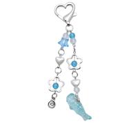 Oxtxuzdm Bonito llavero con colgante de ballena, exquisito llavero de flor hueca dulce para cumpleaños, día de San Valentín, estrella para cumpleaños, día de San Valentín, Navidad, azul, Talla única