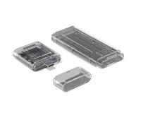 Oxtxuzdm Caja de disco de doble protocolo tipo dividido, sin herramientas, protección contra sobrecorriente y carcasa ABS portátil, protección de datos segura, carcasa de unidad externa