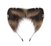 Oxtxuzdm Diadema punk en forma de oreja con adornos dorados para el pelo, aro para adultos, cosplay, transmisión en vivo, fiesta de Pascua, maquillaje, para lavar la cara, diademas para mujer