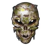 Oxtxuzdm Etiqueta de calavera nacionalista para coche, alta observabilidad nocturna meditativa, impermeable, sustancia de PVC, decoración de calavera nacionalista meditativa