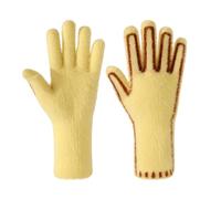 Oxtxuzdm Guantes cálidos de invierno de diseño simple con hilo de imitación cálido, tejido a mano para mujeres y niñas, para exteriores, hilo sintético, amarillo, Talla única