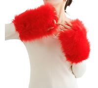 Oxtxuzdm Guantes cálidos de invierno sin dedos, guantes de poliéster con forro térmico para actividades al aire libre y viajes diarios, rosso, 28x23cm