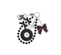 Oxtxuzdm Llavero portátil para festivales de música con lazos de corazón dulce para mujeres y niñas, bolsas colgantes, mochilas, llavero portátil, b