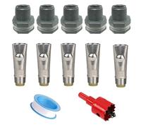 Oxtxuzdm Paquete de 5 boquillas de riego automáticas para cerdos con broca y conector para una gestión sostenible del agua en el riego de granja ganadera