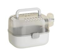 Oxtxuzdm Portador de viaje para hámster, jaula portátil de polipropileno amarillo con botella de agua adjunta para viajes cortos y transporte transpirable de cuidado diario