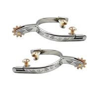 Oxtxuzdm Prick de metal hecho a mano con plata alemana, estilo occidental, envejecido, durabilidad, equipo de equitación adornado de plata alemana