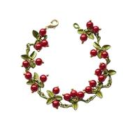 Oxtxuzdm Pulseras coreanas de cuentas de hojas vintage de la serie de plantas del bosque, pulseras de cuentas de hojas de moda para mujeres, adolescentes y niñas, talla única, como se describe