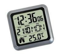 Oxtxuzdm Reloj Digital Resistente Agua con Visualización Semanal En Varios Idiomas con Temperatura Fecha Ventosa Montaje En Pared Reloj De Pared Digital