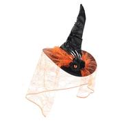Oxtxuzdm Sombrero de bruja con diseño de encaje vintage místico para fiestas de disfraces de Halloween y eventos de cosplay, sombreros de juego de rol de Halloween