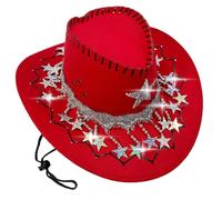 Oxtxuzdm Sombreros de fieltro listos para exteriores con adorno de estrella de Navidad, diseño absorbente para fiestas, eventos, fieltros occidentales para hombres y mujeres