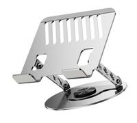 Oxtxuzdm Soporte de refrigeración portátil para laptop, marco de acero al carbono, base giratoria de 360 grados, dos ejes, suspensión ergonómica de escritorio, de 10 a 17 pulgadas, ahorro de espacio