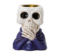 Oxtxuzdm Soporte decorativo para conos de incienso, soporte para quemadores, incensarios, estatua de esqueleto, adornos para fiestas de Halloween, quemadores
