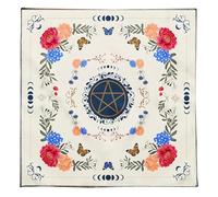 Oxtxuzdm Tapiz cuadrado de adivinaciones con patrón de ojos, mantel de astrología, mantel de tarots, suministros de brujería, patrón de ojos, tarots, tarjeta espiritual