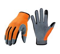 Oxtxuzdm Touch Screens Work Gloves Strong Abrasion Resistant Breathable For Construction Gardening Mechanical Tasks Stair Fabric Back Gloves