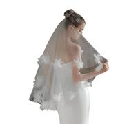 Oxtxuzdm Velo de boda, compromiso, evento, novia, con flores y cuentas, para eventos temáticos, una sola capa