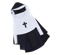 Oxtxuzdm Whimsically - Vestido de monja para mascotas, disfraz de Halloween, suministros para fiestas de perros, gatos, sesiones de fotos, divertidos trajes de cosplay, capa de monja para vacaciones