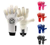 OXUM Guantes de Portero OX Pro para Adultos - Guantes de fútbol de Alto Rendimiento con tecnología Avanzada, Resistentes, con un Agarre Superior y Gran Comodidad. (Blanco, 10)