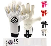 OXUM Guantes de Portero Personalizados OX Pro para Adultos - Añade Nombre, Número y Bandera o Escudo - Guantes de Fútbol Profesionales con Agarre Superior y Gran Comodidad (Blanco 7)