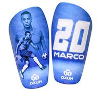 Oxum Sport - Espinilleras de Fútbol Personalizadas para Niños y Adultos - Incluye tu Número, tu Nombre y tu Foto - Bolsita para espinillera de Regalo - Gama Pro Thor