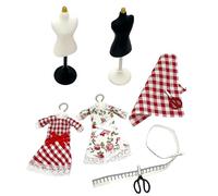 Oxxggkao 1: 12 figuras de maniquí de madera con forma de vestido para sala de costura, accesorios de casa de muñecas, accesorios de proyecto en miniatura, muebles en miniatura