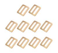 Oxxggkao 10 correas deslizantes de aleación de 2,5 cm, botones deslizantes, cierres de hebilla ajustables, hebillas deslizantes de metal, deslizador de correa, dorado claro