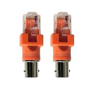 Oxxggkao 2 adaptadores BNC hembra a RJ45 macho, enlace transductor de líneas de red, ideal para pruebas de cables CCTV con equipo de comprobador de línea, herramientas de diagnóstico de red