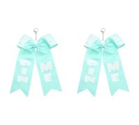 Oxxggkao 2 cadenas de animadora de gran tamaño, elegante forma de lazo con borlas, adorno colgante perfecto para regalos y decoraciones, animadoras, Lago Azul, Talla única