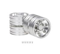 Oxxggkao 2 llantas de aleación de aluminio para 1/14 para tractor, camión, modelo de oruga, piezas de metal