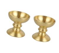 Oxxggkao 2 portavelas de latón para ceremonias espirituales, templo tradicional de metal, multiusos, accesorios de adoración en el hogar, soportes de latón para altares del hogar