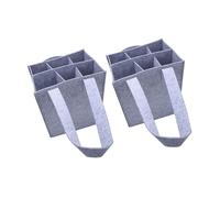 Oxxggkao 2 soportes de fieltro para botellas de vino, 6 compartimentos con diseño a prueba de golpes y asa para transportar botellas de vino de fieltro para fiestas, gris claro, One Size, Mass Beauty